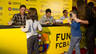Thiago, Cesc i Fontàs, al Festival de la Infància / FOTO: ÀLEX CAPARRÓS-FCB