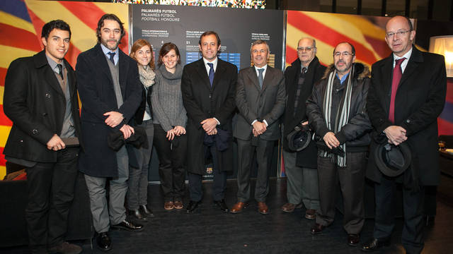 Luciano Murgia, a l'esquerra del president Sandro Rosell, el dia del partit contra la Reial Societat / FOTO: ARXIU FCB