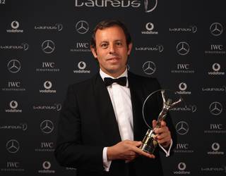 Rosell, amb el Laureus / FOTO: FCB