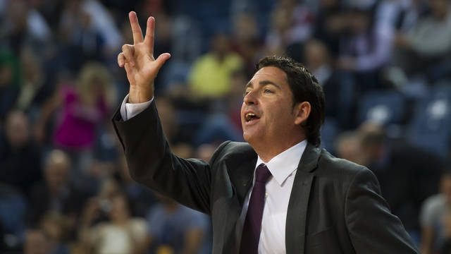 Xavi Pascual during the match against Panathinaikos / PHOTO: ÁLEX CAPARRÓS - FCB