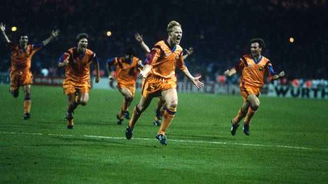 Ronald Koeman celebrates his title-winning goal / PHOTO: MARK LEECH