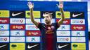 Jordi Alba, presented at the Camp Nou