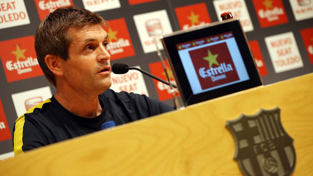 Tito Vilanova in the Ricard Maxenchs press room / PHOTO: MIGUEL RUIZ - FCB