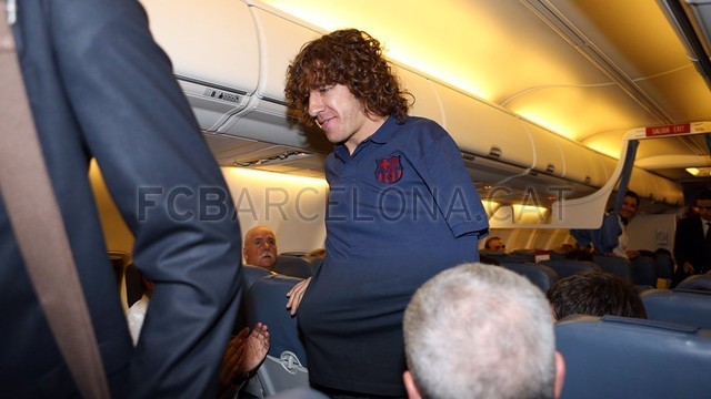 Puyol torna a Barcelona amb l'equip / FOTO: MIGUEL RUIZ - FCB