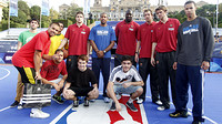 The Barça Regal players at the Fan Zone on Maria Cristina Avenue / PHOTO: MIGUEL RUIZ - FCB