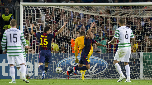 Jordi Alba's goal against Celtic Glasgow. PHOTO: ÀLEX CAPARRÓS-FCB.