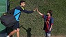 Squad thrilled to meet Gabriel / PHOTO: MIGUEL RUIZ - FCB