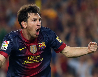 Messi après un de ses buts / Photo Miguel Ruiz