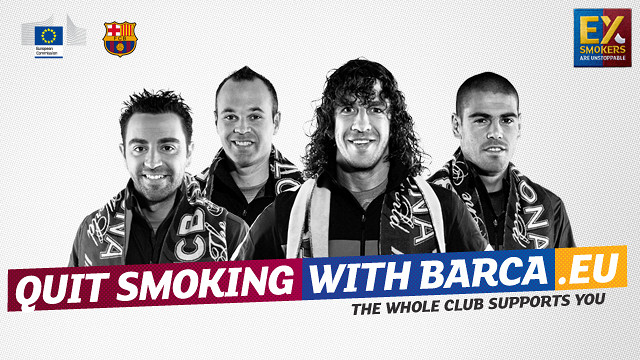 “Quit smoking with Barça” “Quit smoking with Barça”
