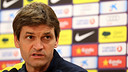Vilanova, en la roda de premsa prèvia al partit contra l'Atlètic. FOTO: MIGUEL RUIZ-FCB.