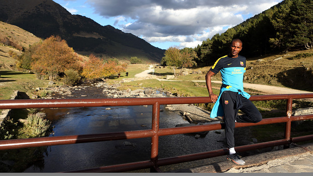 Abidal, durant la seva estada a la Vall d'Aran. FOTO: MIGUEL RUIZ-FCB.