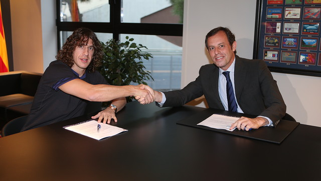 Puyol and Rosell. PHOTO: MIGUEL RUIZ-FCB.