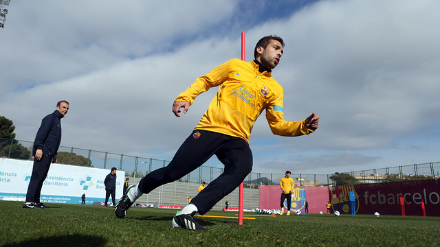 Alba, durant un entrenament / FOTO: ARXIU FCB