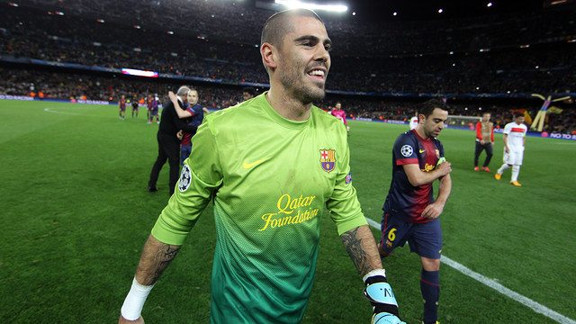 Víctor Valdés, després del partit contra el PSG. FOTO: MIGUEL RUIZ-FCB.