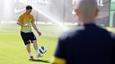 Leo Messi in a training session