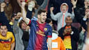 Leo Messi celebra un dels dos gols contra el Betis / FOTO: MIGUEL RUIZ-FCB