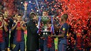 Tito et Abidal avec le trophée / Photo Miguel Ruiz