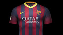 The away kit is based on the Catalan “senyera” flag