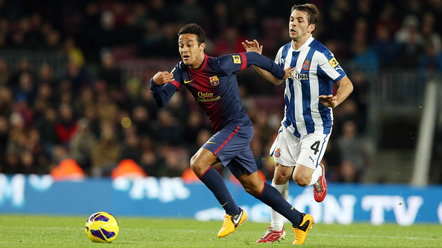 Thiago, durante el partido de la primera vuelta / FOTO: MIGUEL RUIZ-FCB