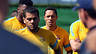 Adriano and Alves work with the rest of the group