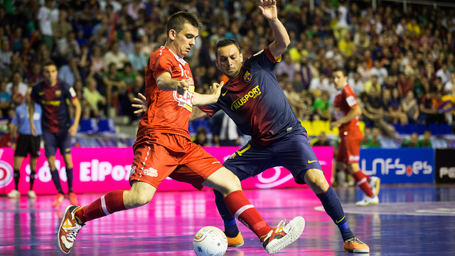 El partit entre el FCB Alusport i ElPozo Murcia disputat dimecres al Palau / FOTO: GERMÁN PARGA - FCB