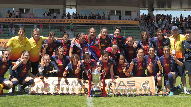 El FC Barcelona, campeón de la Copa de la Reina 2013 / FOTO: RFEF