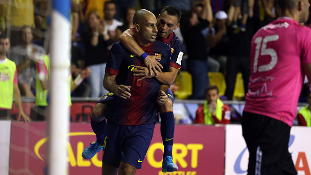 Fernandao, celebrando el primer gol del Barça. FOTO: MIGUEL RUIZ - FCB