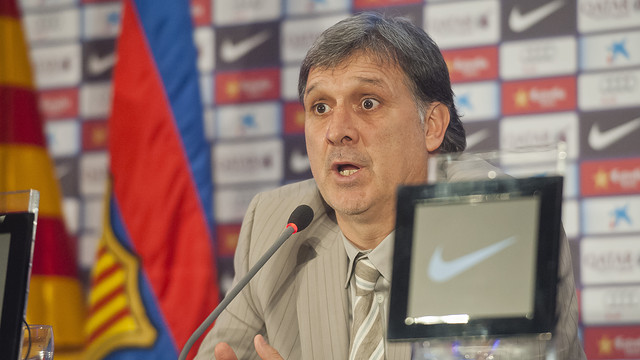 Martino, durant la roda de premsa de presentació / FOTO: VÍCTOR SALGADO-FCB
