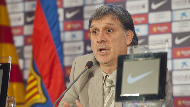 Martino, durante la rueda de prensa de presentación / FOTO: VÍCTOR SALGADO-FCB