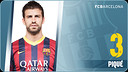 Potret Gerard Piqué Bernabeu. Nomor punggung 3