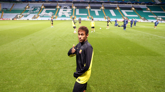 Neymar in Celtic Park. PHOTO: MIGUEL RUIZ-FCB.