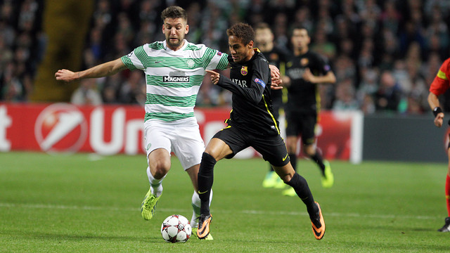 Neymar Jr during the match at Celtic Park 