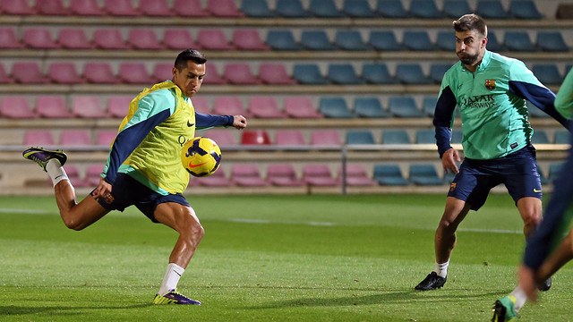 Alexis and Piqué / PHOTO: MIGUEL RUIZ-FCB