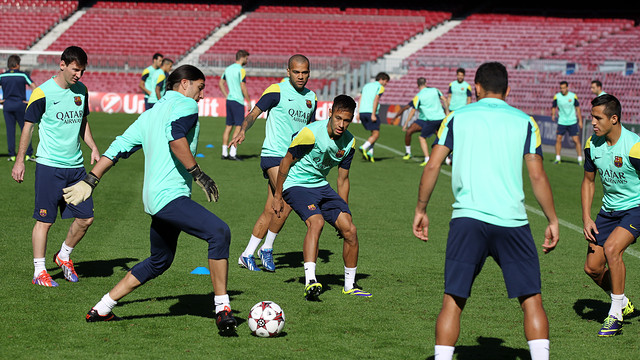 Sqaud training at the Camp Nou this morning / PHOTO: MIGUEL RUIZ-FCB