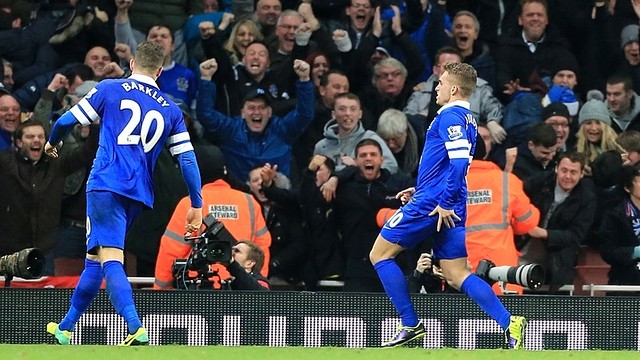 Gerard Deulofeu celebrates his goal against Arsenal / PHOTO: www.evertonfc.com