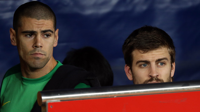 Valdés and Piqué PHOTO: MIGUEL RUIZ - FCB