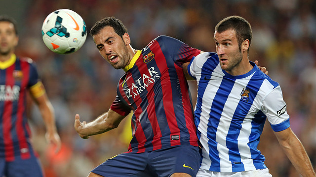 Busquets and Agirretxe at the Camp Nou
