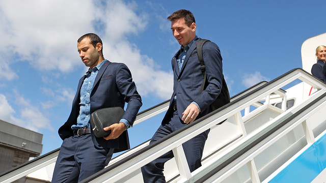 Messi and Mascherano were among the players on the flight / PHOTO: ARXIU FCB