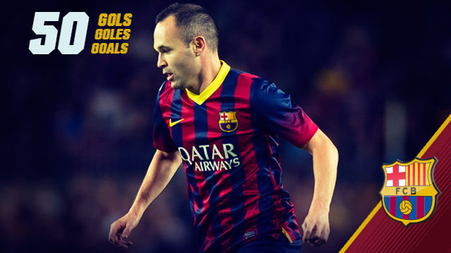 Andrés Iniesta has now scored 50 goals with teh first team 