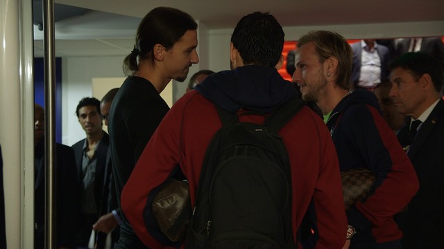 Ibrahimovic and Rakitic had a post-game chat