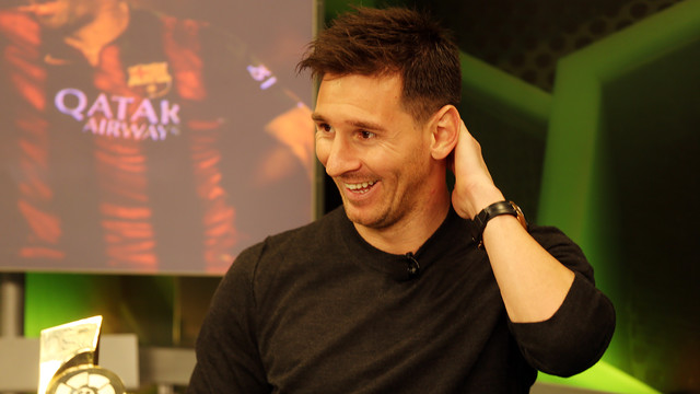 Leo Messi on the programme 'El Marcador' on Barça TV / PHOTO: MIGUEL RUIZ-FCB