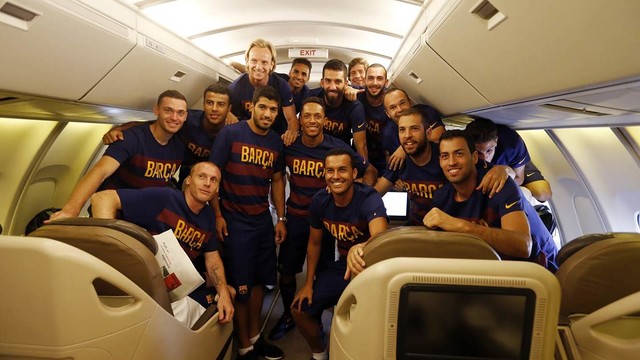 The Barça players have spent plenty of time on planes this last ten days / MIGUEL RUIZ - FCB 