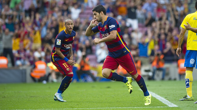 Luis Suárez scored both of Barça's goals on Saturday in a 2–1 win over Las Palmas. / VÍCTOR SALGADO - FCB