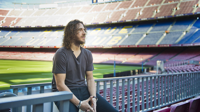 Carles Puyol during his interview / VICTOR SALGADO - FCB